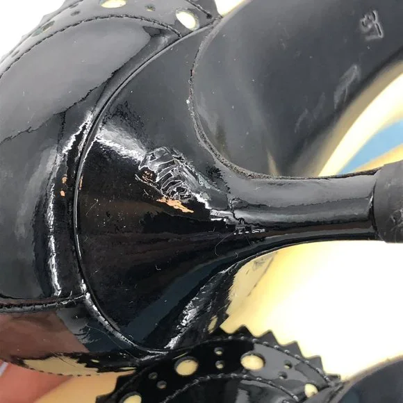 Miu Miu Two Tone Patent Leather Double Bow Pointed Toe kitten heels Size 6.5 - Picture 14 of 16